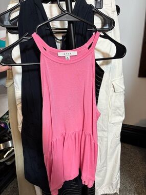 gaze Bright Pink Ruffle-Hem Tank